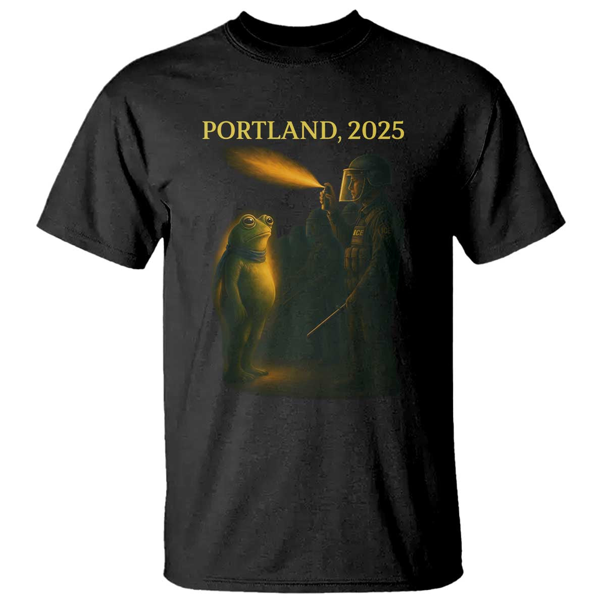 Resist Frog Political Poste T Shirt Free Portland Vintage Protest Graphic TS02 Black Print Your Wear