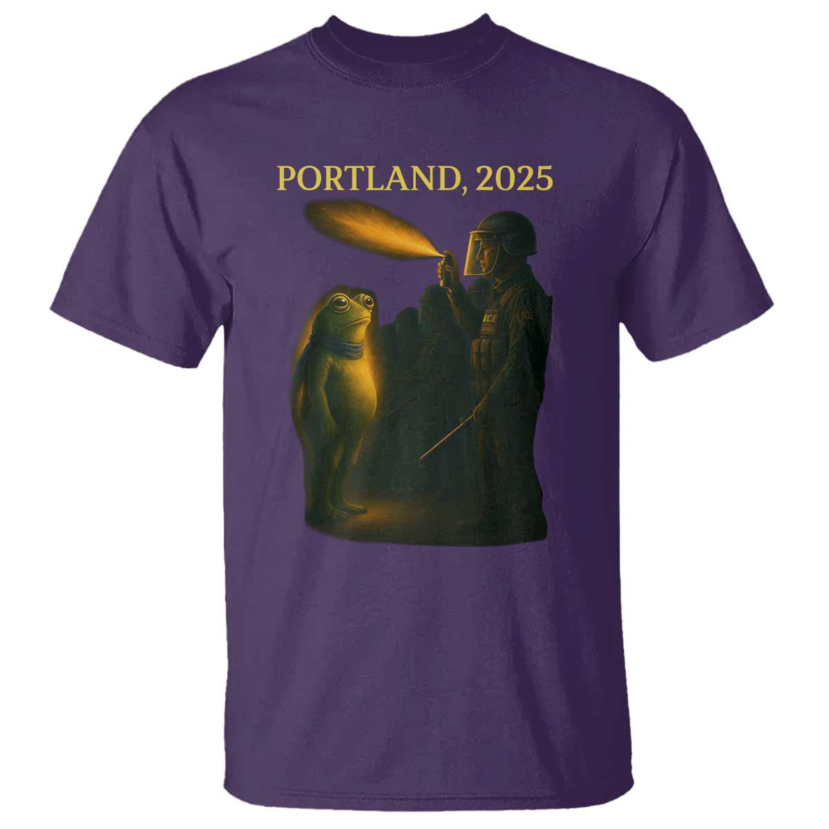 Resist Frog Political Poste T Shirt Free Portland Vintage Protest Graphic TS02 Purple Print Your Wear