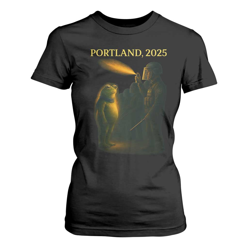 Resist Frog Political Poste T Shirt For Women Free Portland Vintage Protest Graphic TS02 Black Print Your Wear