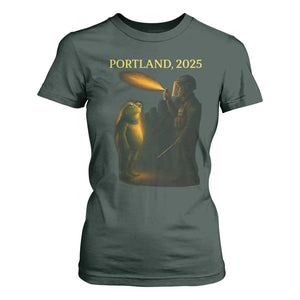Resist Frog Political Poste T Shirt For Women Free Portland Vintage Protest Graphic TS02 Dark Forest Green Print Your Wear