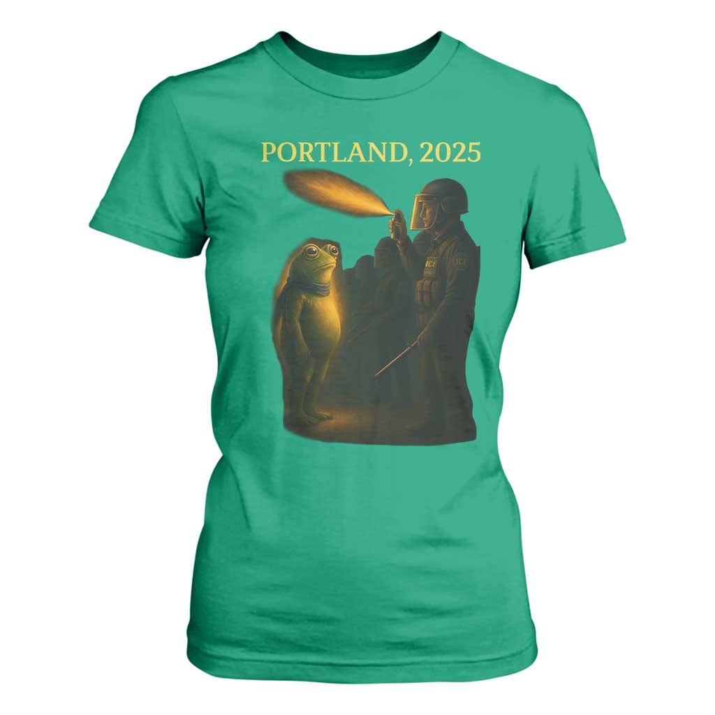 Resist Frog Political Poste T Shirt For Women Free Portland Vintage Protest Graphic TS02 Irish Green Print Your Wear