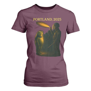 Resist Frog Political Poste T Shirt For Women Free Portland Vintage Protest Graphic TS02 Maroon Print Your Wear