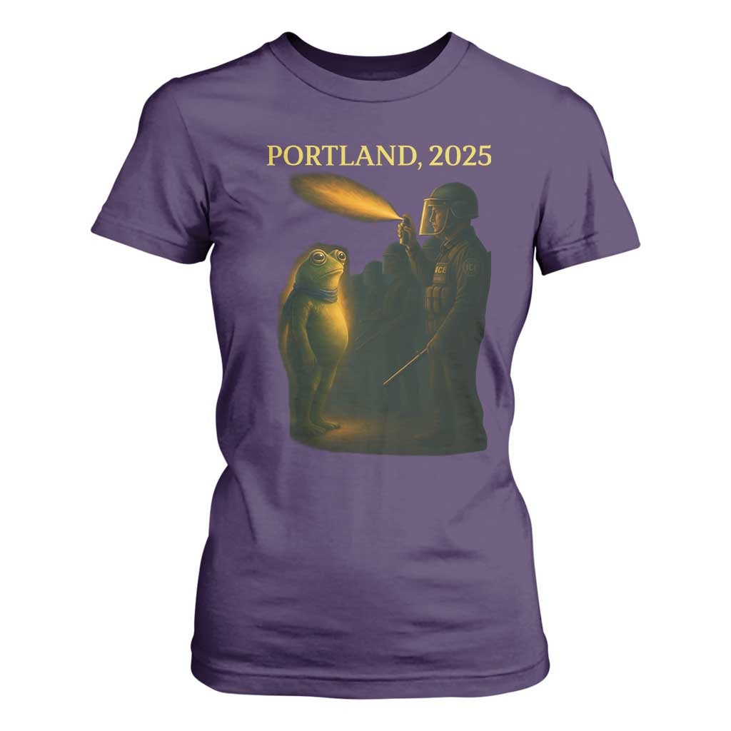 Resist Frog Political Poste T Shirt For Women Free Portland Vintage Protest Graphic TS02 Purple Print Your Wear