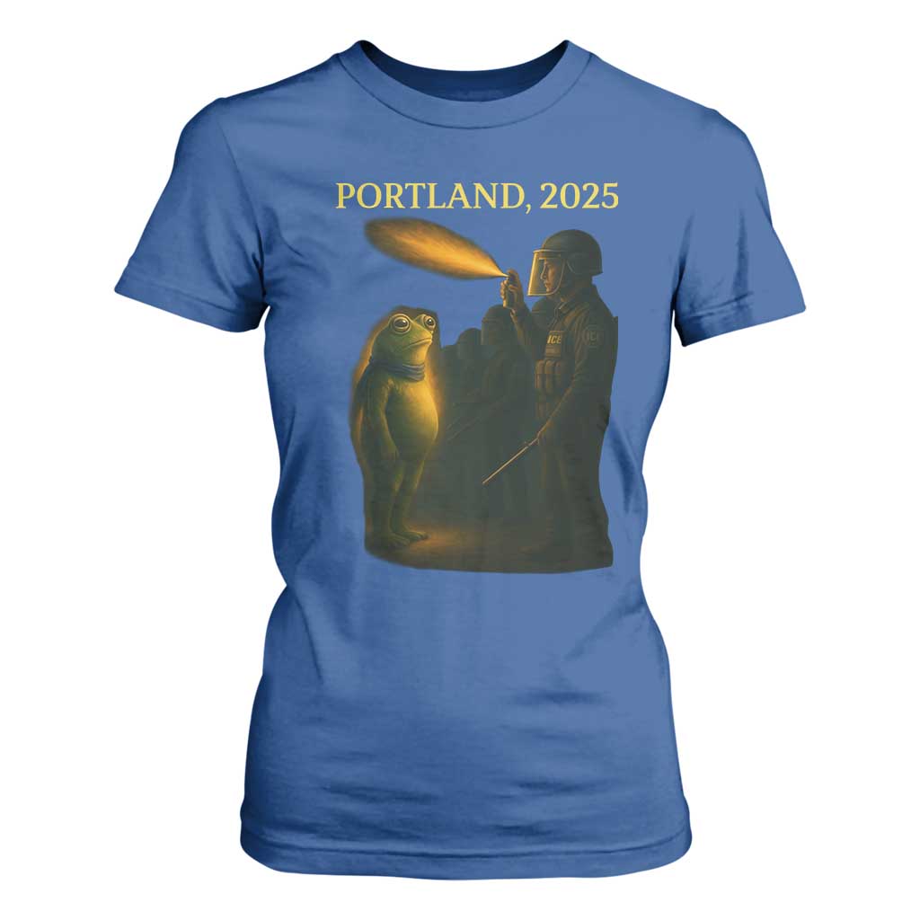 Resist Frog Political Poste T Shirt For Women Free Portland Vintage Protest Graphic TS02 Royal Blue Print Your Wear