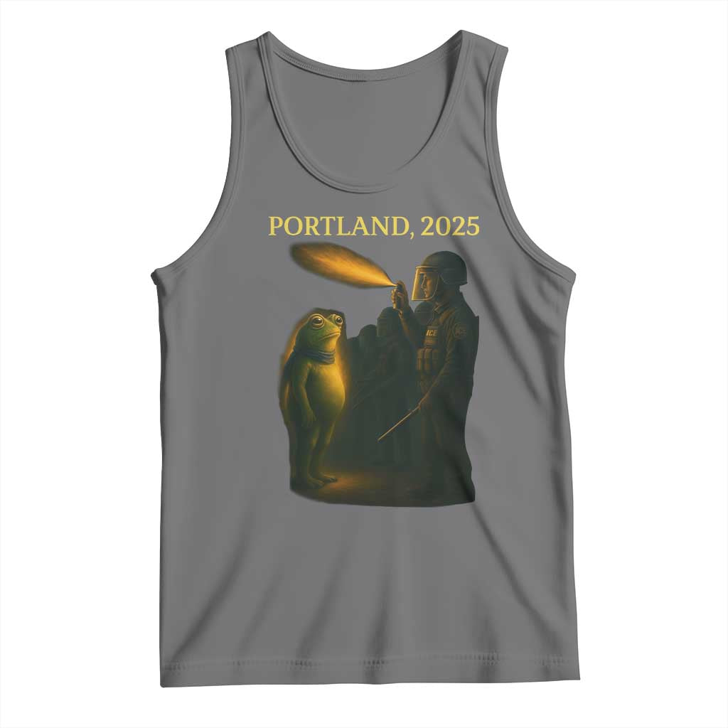 Resist Frog Political Poste Tank Top Free Portland Vintage Protest Graphic TS02 Black Heather Print Your Wear