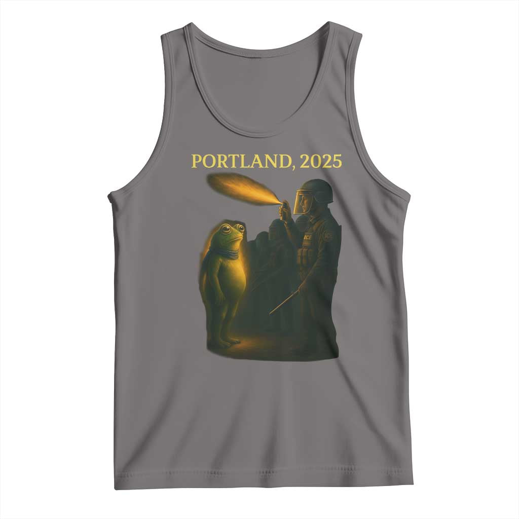 Resist Frog Political Poste Tank Top Free Portland Vintage Protest Graphic TS02 Deep Heather Print Your Wear