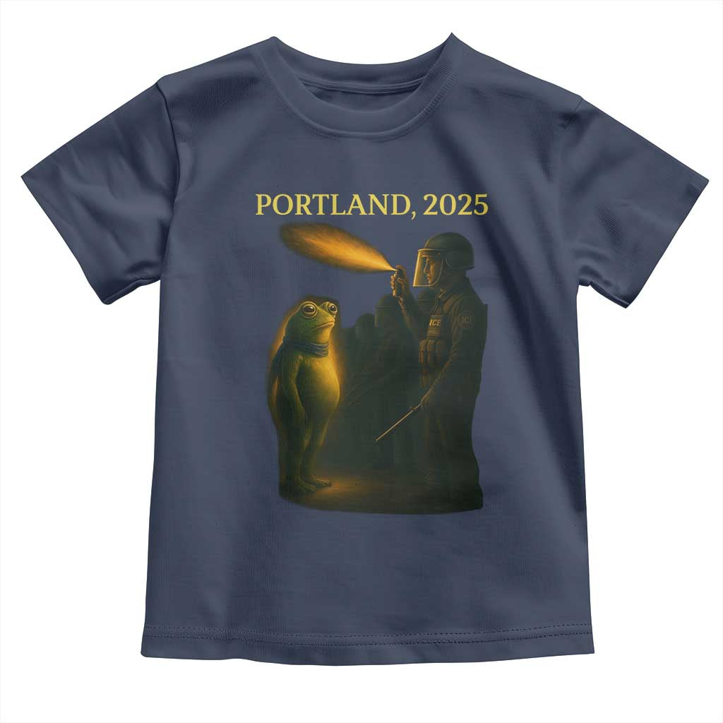 Resist Frog Political Poste Toddler T Shirt Free Portland Vintage Protest Graphic TS02 Navy Print Your Wear