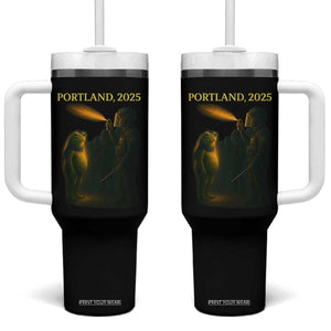 Resist Frog Political Poste Tumbler With Handle Free Portland Vintage Protest Graphic TS02 One Size: 40 oz Black Print Your Wear