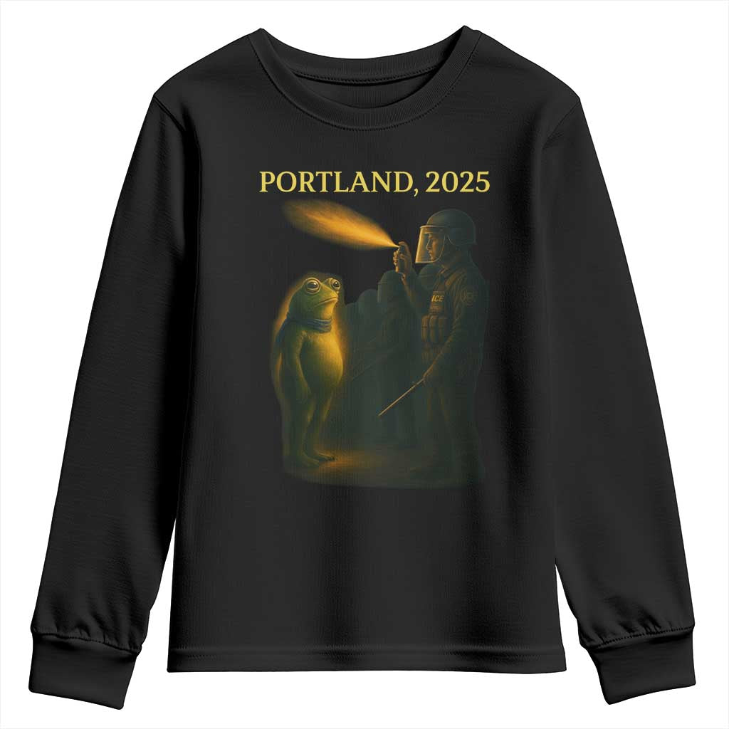 Resist Frog Political Poste Youth Sweatshirt Free Portland Vintage Protest Graphic TS02 Black Print Your Wear