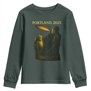 Resist Frog Political Poste Youth Sweatshirt Free Portland Vintage Protest Graphic TS02 Dark Forest Green Print Your Wear