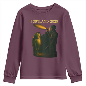 Resist Frog Political Poste Youth Sweatshirt Free Portland Vintage Protest Graphic TS02 Maroon Print Your Wear