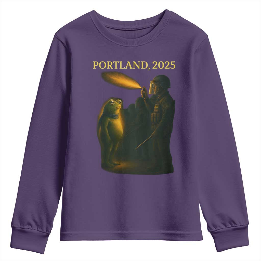 Resist Frog Political Poste Youth Sweatshirt Free Portland Vintage Protest Graphic TS02 Purple Print Your Wear