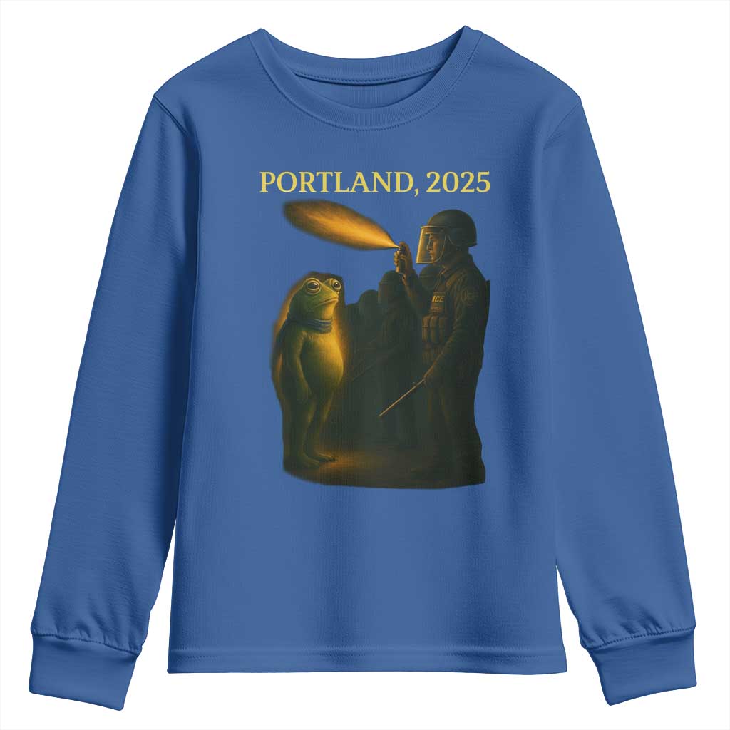 Resist Frog Political Poste Youth Sweatshirt Free Portland Vintage Protest Graphic TS02 Royal Blue Print Your Wear