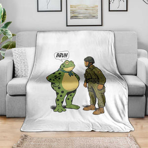 Funny Frog Bruh Resist Meme Throw Blanket Free Portland Oregon Political Satire TS02 Print Your Wear