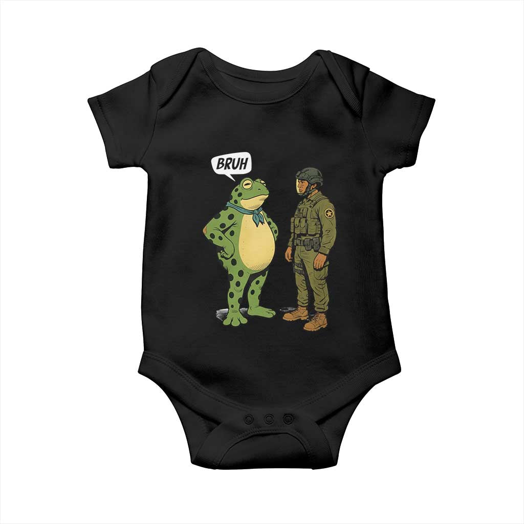 Funny Frog Bruh Resist Meme Baby Onesie Free Portland Oregon Political Satire TS02 Black Print Your Wear