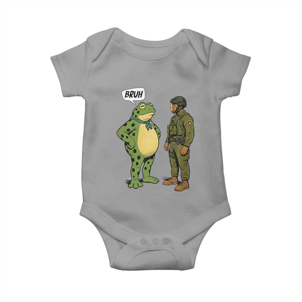 Funny Frog Bruh Resist Meme Baby Onesie Free Portland Oregon Political Satire TS02 Sport Gray Print Your Wear