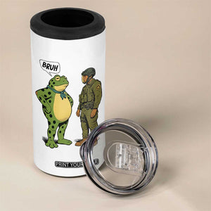 Funny Frog Bruh Resist Meme 4 in 1 Can Cooler Tumbler Free Portland Oregon Political Satire TS02 Print Your Wear