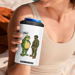 Funny Frog Bruh Resist Meme 4 in 1 Can Cooler Tumbler Free Portland Oregon Political Satire TS02 Print Your Wear