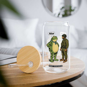 Funny Frog Bruh Resist Meme Glass Can Free Portland Oregon Political Satire TS02 Print Your Wear