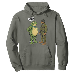 Funny Frog Bruh Resist Meme Hoodie Free Portland Oregon Political Satire TS02 Military Green Print Your Wear