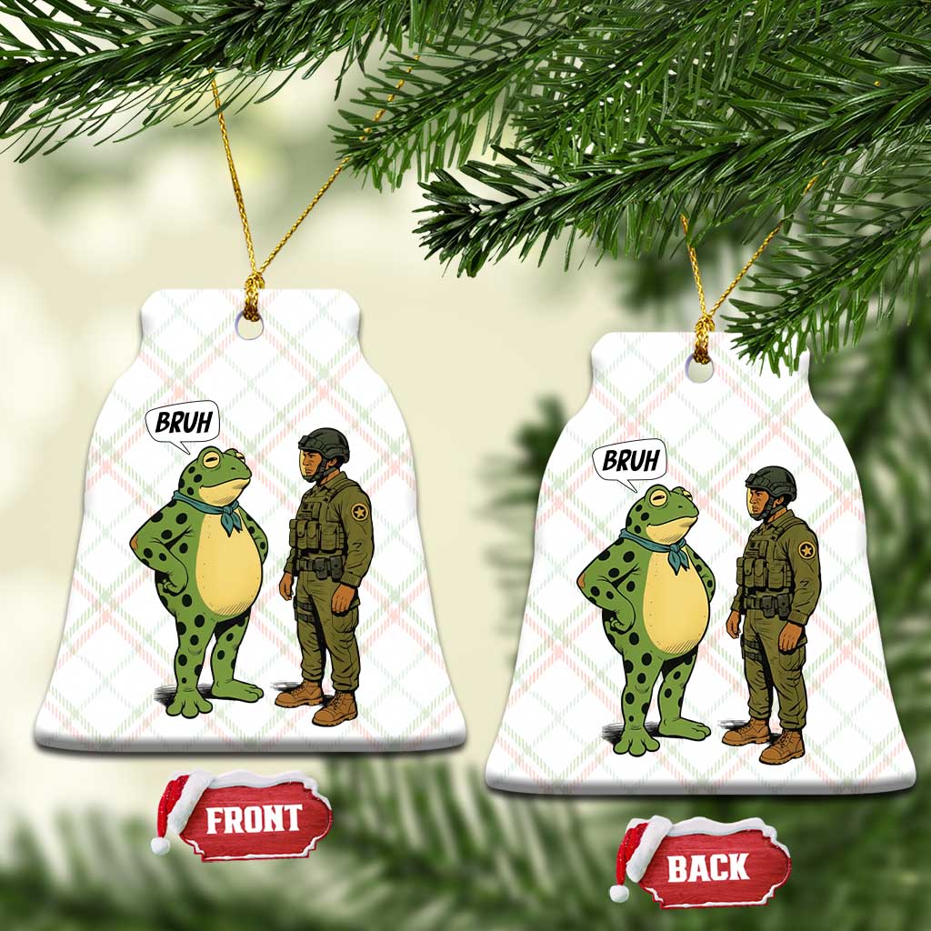 Funny Frog Bruh Resist Meme Ceramic Ornament Free Portland Oregon Political Satire TS02 Print Your Wear