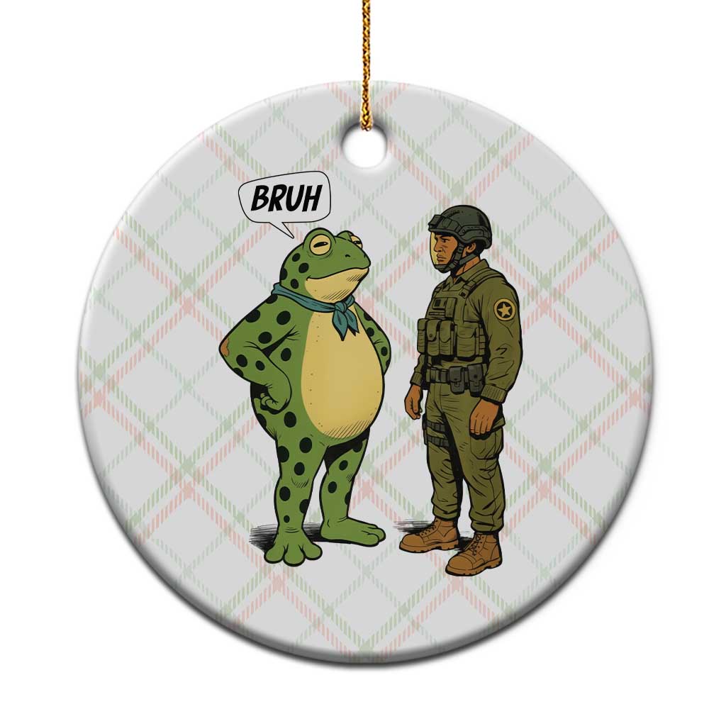 Funny Frog Bruh Resist Meme Ceramic Ornament Free Portland Oregon Political Satire TS02 1pc Christmas Plaid Print Your Wear