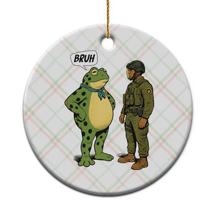 Funny Frog Bruh Resist Meme Ceramic Ornament Free Portland Oregon Political Satire TS02 1pc Christmas Plaid Print Your Wear