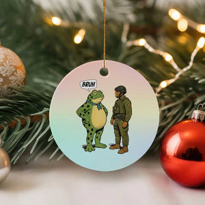 Funny Frog Bruh Resist Meme Ceramic Ornament Free Portland Oregon Political Satire TS02 1pc Pastel Print Your Wear