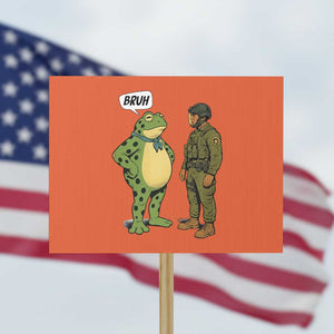 Funny Frog Bruh Resist Meme Protest Sign Free Portland Oregon Political Satire - Print Your Wear