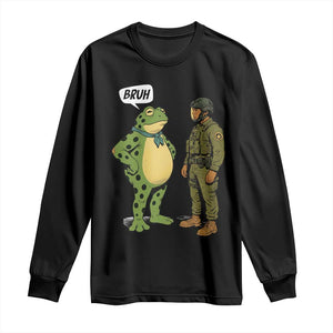 Funny Frog Bruh Resist Meme Long Sleeve Shirt Free Portland Oregon Political Satire TS02 Black Print Your Wear