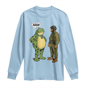 Funny Frog Bruh Resist Meme Long Sleeve Shirt Free Portland Oregon Political Satire TS02 Light Blue Print Your Wear