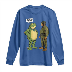 Funny Frog Bruh Resist Meme Long Sleeve Shirt Free Portland Oregon Political Satire TS02 Royal Blue Print Your Wear