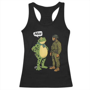 Funny Frog Bruh Resist Meme Racerback Tank Top Free Portland Oregon Political Satire - Print Your Wear