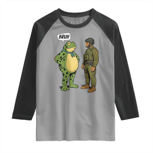 Funny Frog Bruh Resist Meme Raglan Shirt Free Portland Oregon Political Satire TS02 Sport Gray Black Print Your Wear