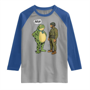 Funny Frog Bruh Resist Meme Raglan Shirt Free Portland Oregon Political Satire TS02 Sport Gray Royal Print Your Wear