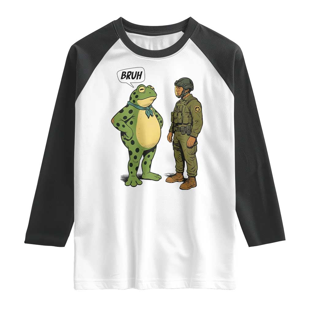 Funny Frog Bruh Resist Meme Raglan Shirt Free Portland Oregon Political Satire TS02 White Black Print Your Wear
