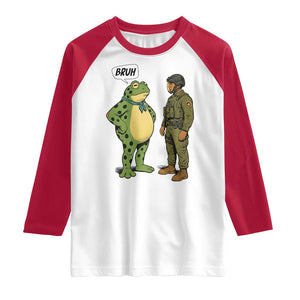Funny Frog Bruh Resist Meme Raglan Shirt Free Portland Oregon Political Satire TS02 White Red Print Your Wear
