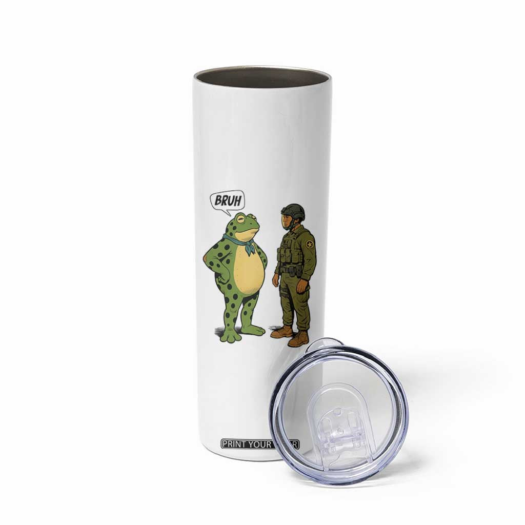 Funny Frog Bruh Resist Meme Skinny Tumbler Free Portland Oregon Political Satire TS02 Print Your Wear