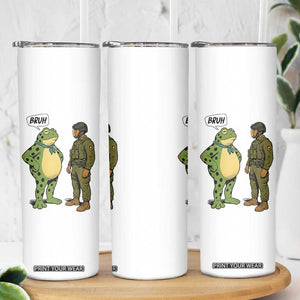 Funny Frog Bruh Resist Meme Skinny Tumbler Free Portland Oregon Political Satire TS02 Print Your Wear
