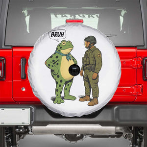 Funny Frog Bruh Resist Meme Spare Tire Cover Free Portland Oregon Political Satire TS02 White Print Your Wear