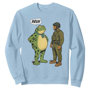 Funny Frog Bruh Resist Meme Sweatshirt Free Portland Oregon Political Satire TS02 Light Blue Print Your Wear