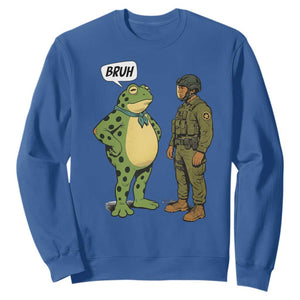 Funny Frog Bruh Resist Meme Sweatshirt Free Portland Oregon Political Satire TS02 Royal Blue Print Your Wear