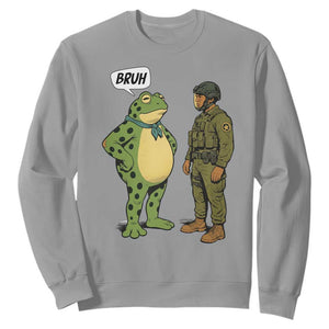 Funny Frog Bruh Resist Meme Sweatshirt Free Portland Oregon Political Satire TS02 Sport Gray Print Your Wear