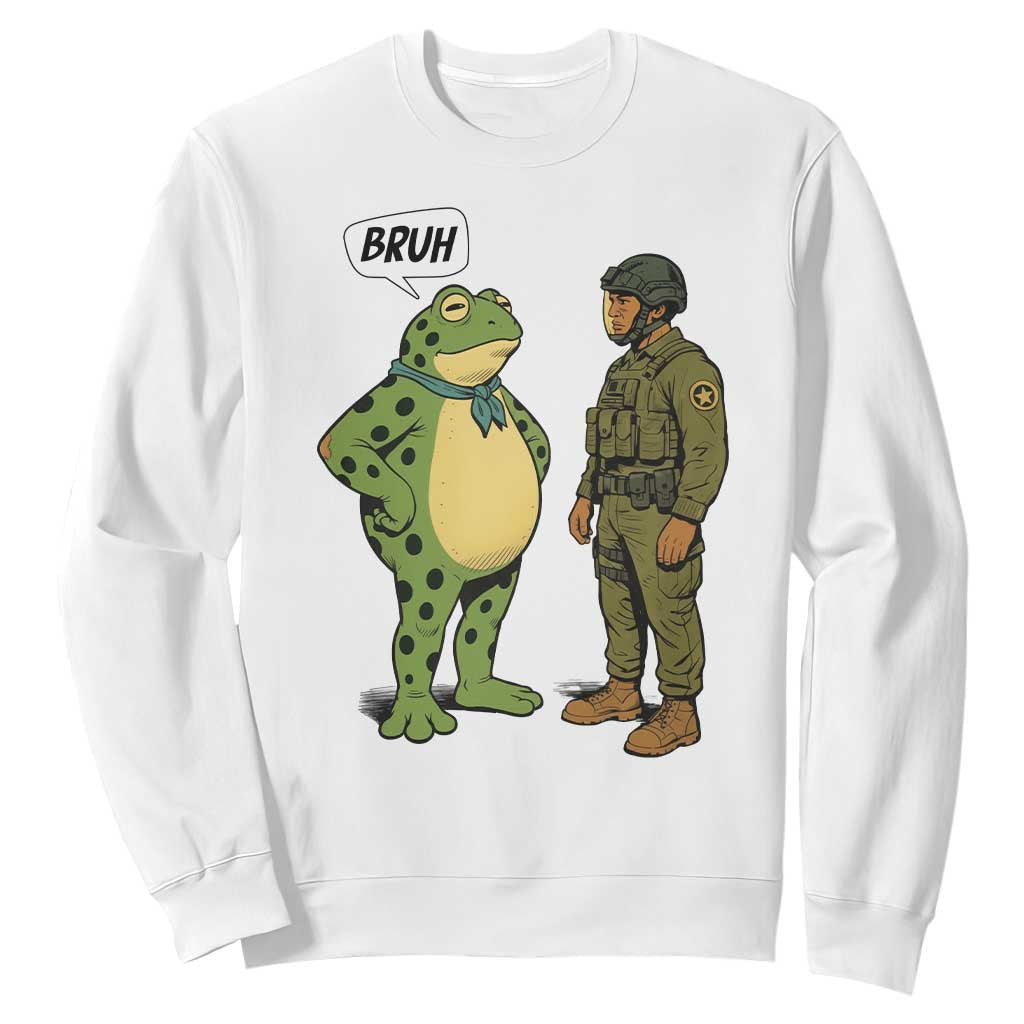 Funny Frog Bruh Resist Meme Sweatshirt Free Portland Oregon Political Satire TS02 White Print Your Wear