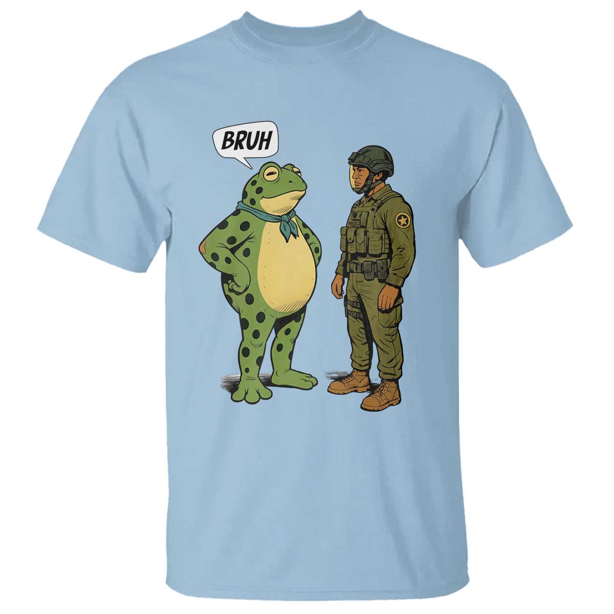 Funny Frog Bruh Resist Meme T Shirt Free Portland Oregon Political Satire TS02 Light Blue Print Your Wear