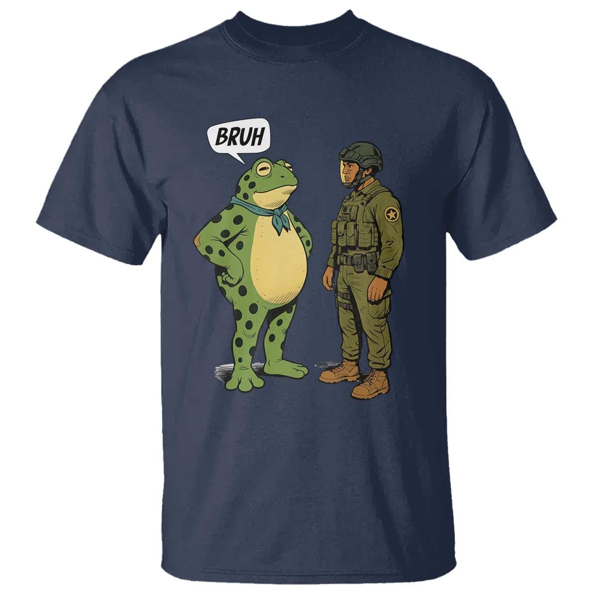 Funny Frog Bruh Resist Meme T Shirt Free Portland Oregon Political Satire TS02 Navy Print Your Wear