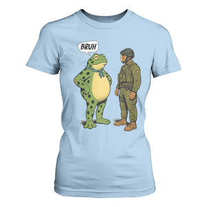 Funny Frog Bruh Resist Meme T Shirt For Women Free Portland Oregon Political Satire TS02 Light Blue Print Your Wear