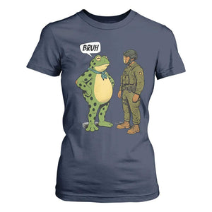 Funny Frog Bruh Resist Meme T Shirt For Women Free Portland Oregon Political Satire TS02 Navy Print Your Wear
