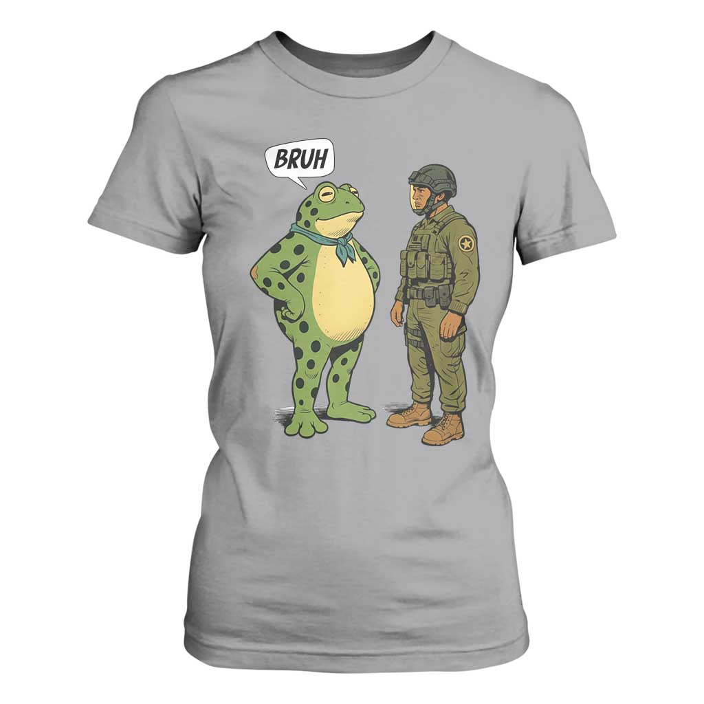 Funny Frog Bruh Resist Meme T Shirt For Women Free Portland Oregon Political Satire TS02 Sport Gray Print Your Wear