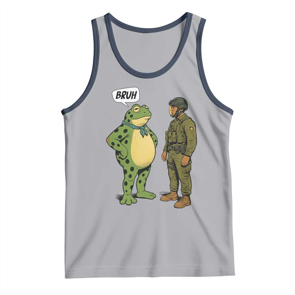 Funny Frog Bruh Resist Meme Tank Top Free Portland Oregon Political Satire TS02 Athletic Heather Navy Print Your Wear
